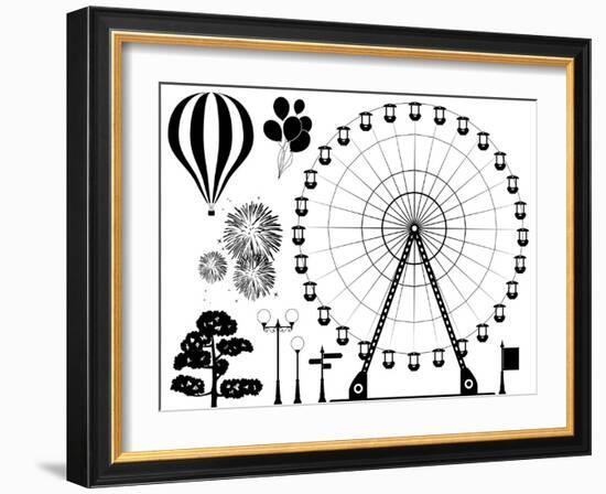 Amusement Park Elements-dmstudio-Framed Art Print