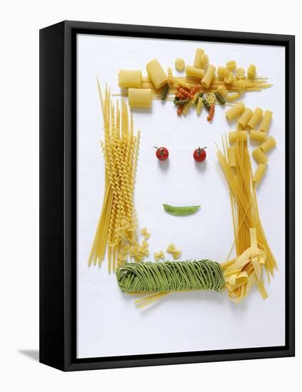 Amusing Face Made from Pasta-Ulrike Koeb-Framed Premier Image Canvas