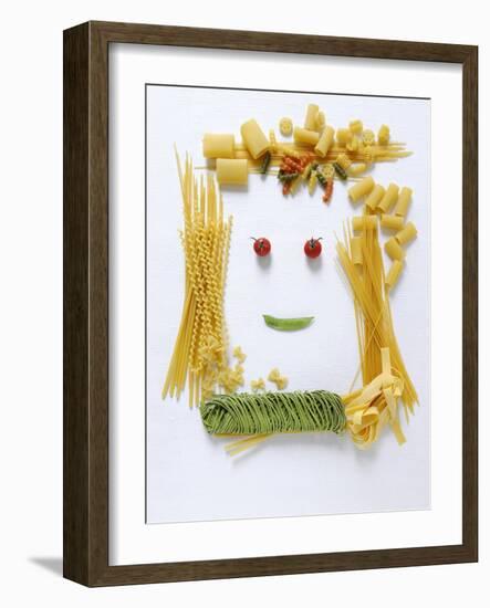 Amusing Face Made from Pasta-Ulrike Koeb-Framed Photographic Print