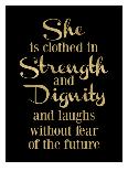 She Is Clothed in Strength Golden Black-Amy Brinkman-Art Print