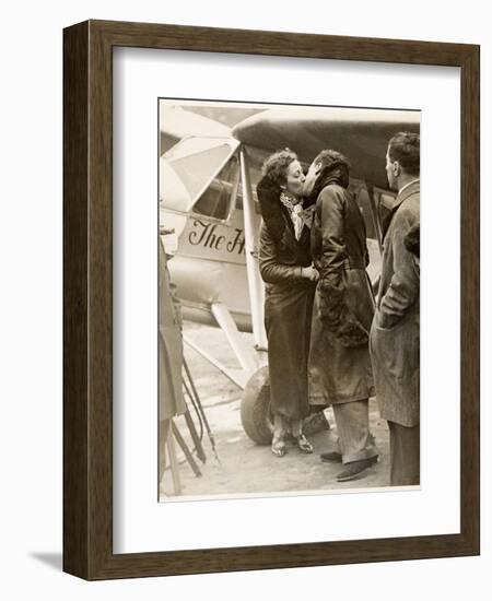 Amy Johnson, British Aviator Who Made Several Record Flights-null-Framed Photographic Print