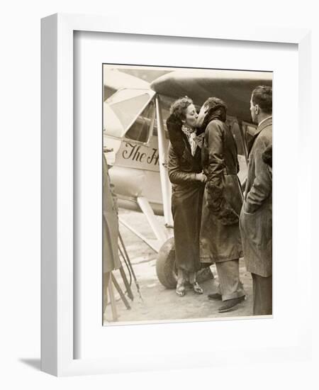 Amy Johnson, British Aviator Who Made Several Record Flights-null-Framed Photographic Print