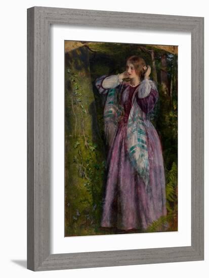 Amy, Study for 'The Long Engagement', 1859 (Oil on Panel)-Arthur Hughes-Framed Giclee Print