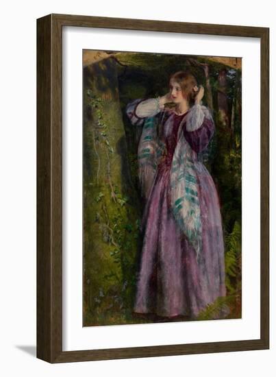 Amy, Study for 'The Long Engagement', 1859 (Oil on Panel)-Arthur Hughes-Framed Giclee Print