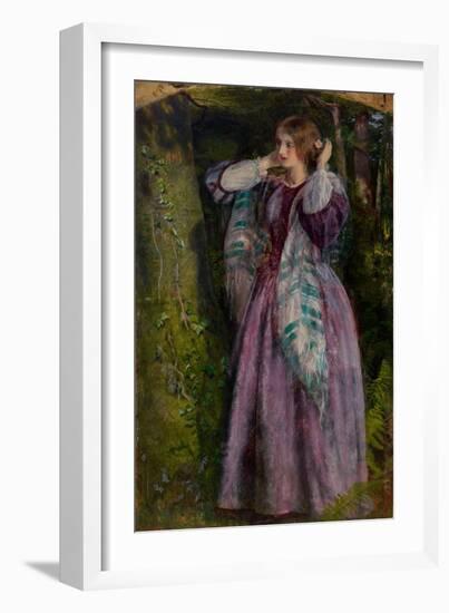 Amy, Study for 'The Long Engagement', 1859 (Oil on Panel)-Arthur Hughes-Framed Giclee Print