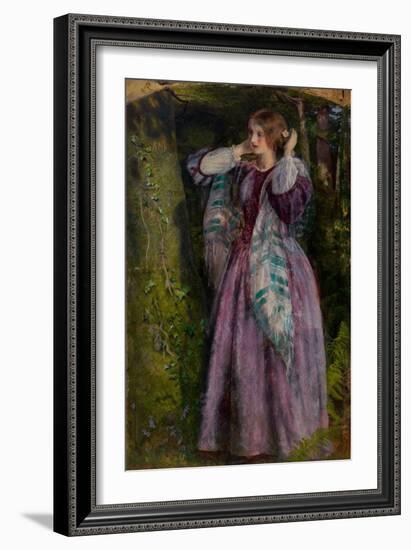 Amy, Study for 'The Long Engagement', 1859 (Oil on Panel)-Arthur Hughes-Framed Giclee Print