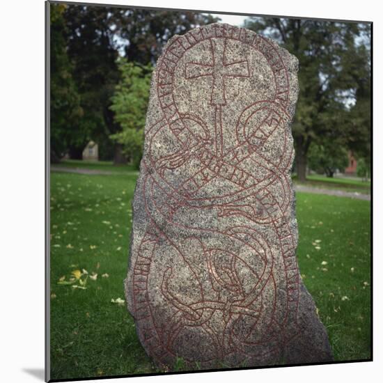 An 11th Century Viking Runestone from Lagga Parish, Uppsala, Sweden, Scandinavia, Europe-Christopher Rennie-Mounted Photographic Print