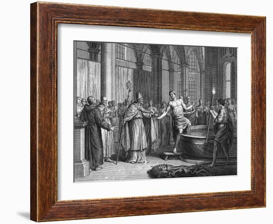 An 8th Century Baptism-F du Bourg-Framed Art Print