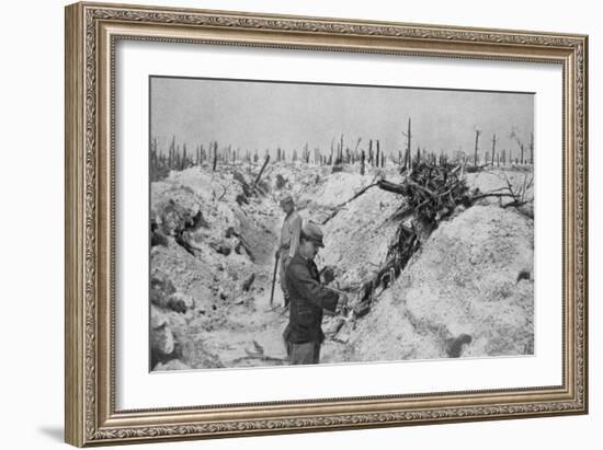 An Abandoned German Trench around Mesnil, Champagne, France, World War I, 1915-null-Framed Giclee Print