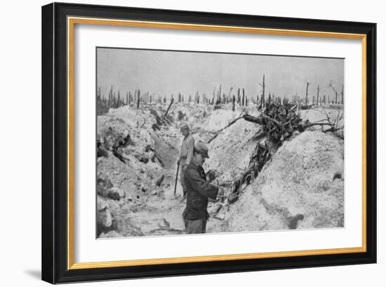An Abandoned German Trench around Mesnil, Champagne, France, World War I, 1915-null-Framed Giclee Print