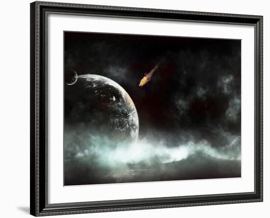 An Abandoned Planet About to Get Hit by a Gigantic Asteroid-Stocktrek Images-Framed Photographic Print