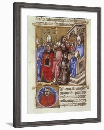 An Abbot Consecrated by a Bishop, Miniature from Concordantia Discordantium Acanonum-null-Framed Giclee Print