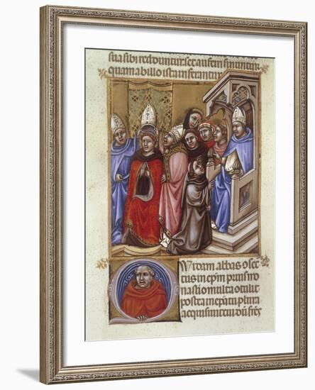 An Abbot Consecrated by a Bishop, Miniature from Concordantia Discordantium Acanonum-null-Framed Giclee Print