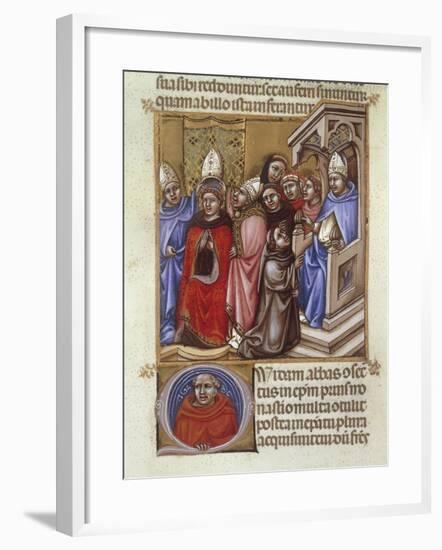 An Abbot Consecrated by a Bishop, Miniature from Concordantia Discordantium Acanonum-null-Framed Giclee Print