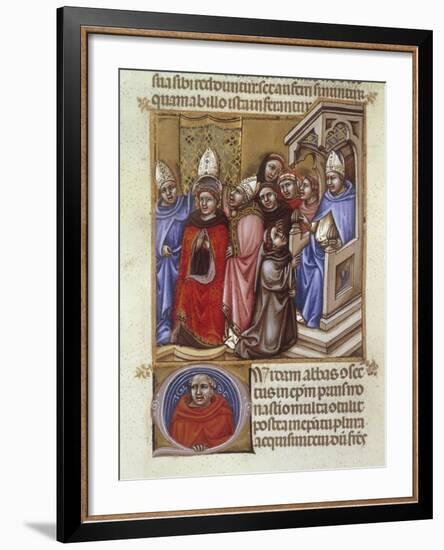 An Abbot Consecrated by a Bishop, Miniature from Concordantia Discordantium Acanonum-null-Framed Giclee Print