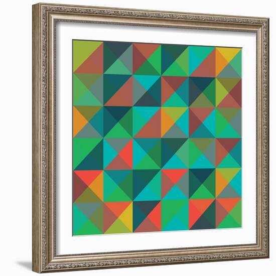 An Abstract Geometric Vector Pattern-Mike Taylor-Framed Art Print