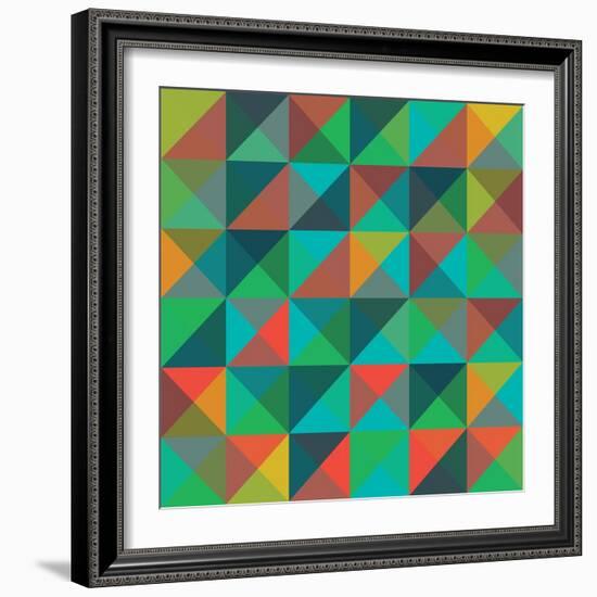 An Abstract Geometric Vector Pattern-Mike Taylor-Framed Art Print