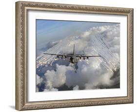 An AC-130U Gunship Jettisons Flares Over Florida-Stocktrek Images-Framed Photographic Print