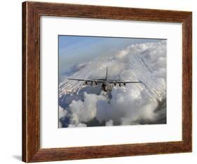 An AC-130U Gunship Jettisons Flares Over Florida-Stocktrek Images-Framed Photographic Print