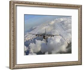 An AC-130U Gunship Jettisons Flares Over Florida-Stocktrek Images-Framed Photographic Print
