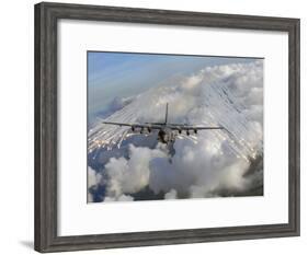 An AC-130U Gunship Jettisons Flares Over Florida-Stocktrek Images-Framed Photographic Print