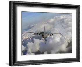 An AC-130U Gunship Jettisons Flares Over Florida-Stocktrek Images-Framed Photographic Print