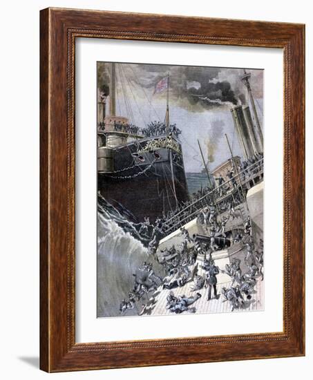 An Accident Aboard the 'Victoria, 22 June 1893-Henri Meyer-Framed Giclee Print