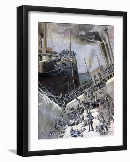 An Accident Aboard the 'Victoria, 22 June 1893-Henri Meyer-Framed Giclee Print