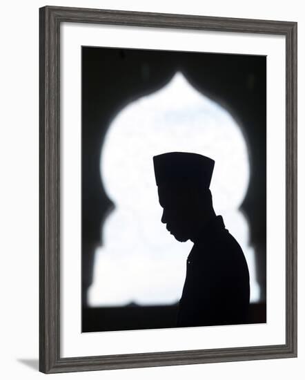 An Acehnese Man Says Ramadan Prayers-null-Framed Photographic Print