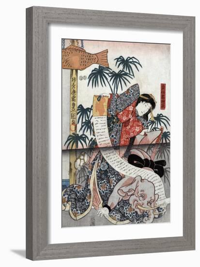 An Actor in the Role of Sodehagi, Wife of Sadato-null-Framed Giclee Print