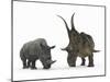 An Adult Diabloceratops Compared to a Modern Adult White Rhinoceros-Stocktrek Images-Mounted Photographic Print