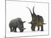 An Adult Diabloceratops Compared to a Modern Adult White Rhinoceros-Stocktrek Images-Mounted Photographic Print