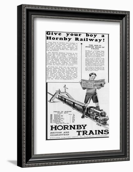 An Advertisement for Hornby Model Train Sets-null-Framed Photographic Print