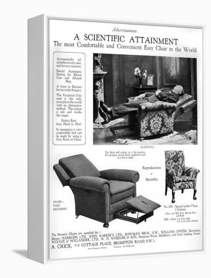 An Advertisement for 'Premier' Easy Chairs, 1926-null-Framed Premier Image Canvas