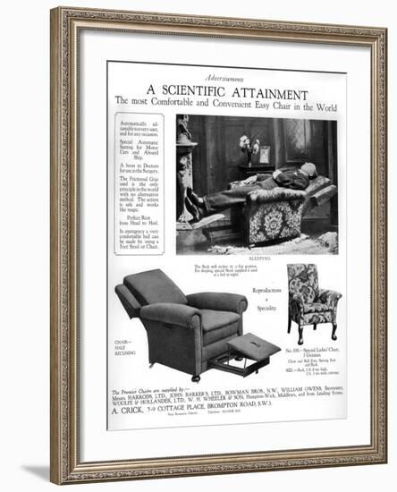 An Advertisement for 'Premier' Easy Chairs, 1926-null-Framed Giclee Print