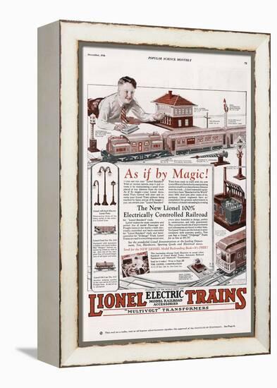 An Advertisement for the New Lionel 100% Elecrically Controlled Railroad-null-Framed Premier Image Canvas