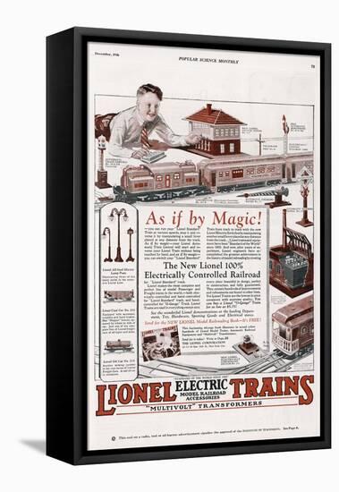 An Advertisement for the New Lionel 100% Elecrically Controlled Railroad-null-Framed Premier Image Canvas