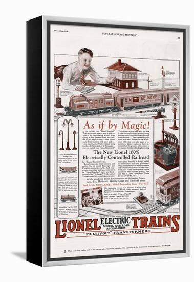 An Advertisement for the New Lionel 100% Elecrically Controlled Railroad-null-Framed Premier Image Canvas