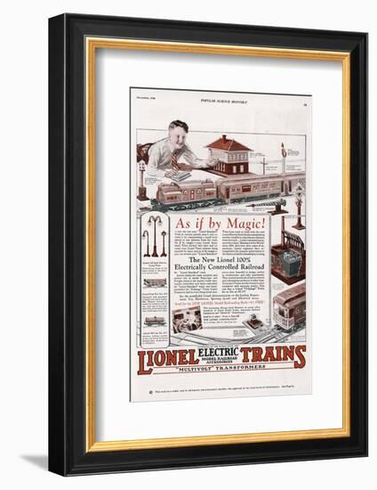 An Advertisement for the New Lionel 100% Elecrically Controlled Railroad-null-Framed Photographic Print
