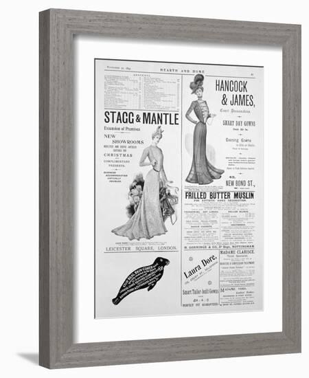 An Advertising Page in Hearth and Home, 30th November 1899-null-Framed Giclee Print