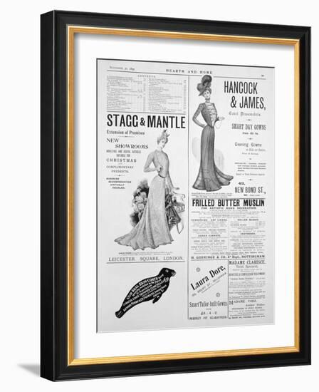 An Advertising Page in Hearth and Home, 30th November 1899-null-Framed Giclee Print