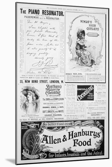 An Advertising Page in the Illustrated London News, Christmas Number, 1896-null-Mounted Giclee Print