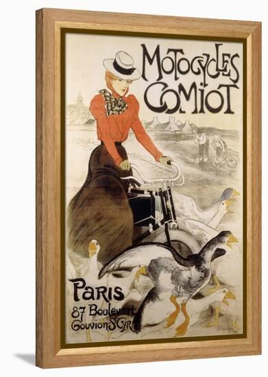 An Advertising Poster for 'Motorcycles Comiot', 1899-Theophile Alexandre Steinlen-Framed Premier Image Canvas