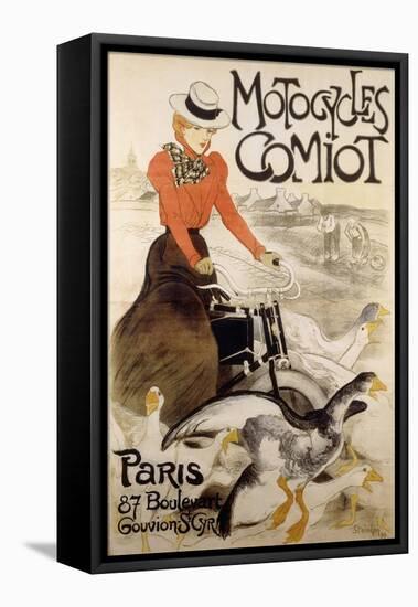 An Advertising Poster for 'Motorcycles Comiot', 1899-Theophile Alexandre Steinlen-Framed Premier Image Canvas