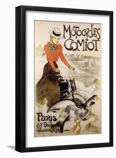 An Advertising Poster for 'Motorcycles Comiot', 1899-Theophile Alexandre Steinlen-Framed Giclee Print