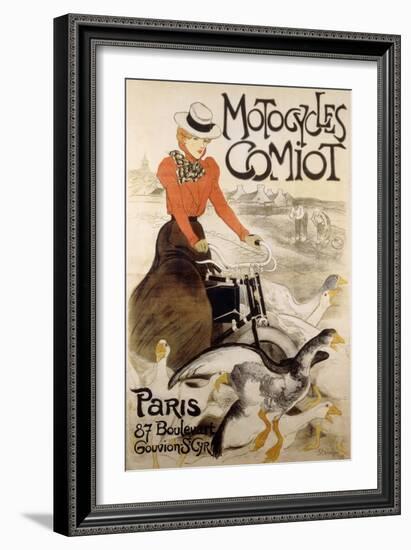 An Advertising Poster for 'Motorcycles Comiot', 1899-Theophile Alexandre Steinlen-Framed Giclee Print