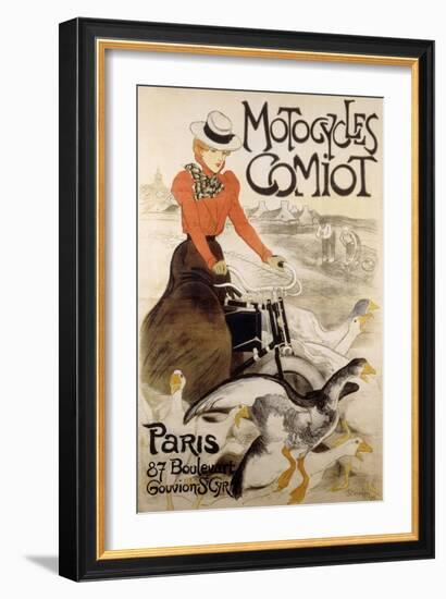 An Advertising Poster for 'Motorcycles Comiot', 1899-Theophile Alexandre Steinlen-Framed Giclee Print