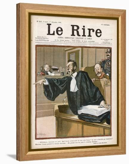 An Advocate in Full Swing in the Courtroom-Louis Malteste-Framed Premier Image Canvas