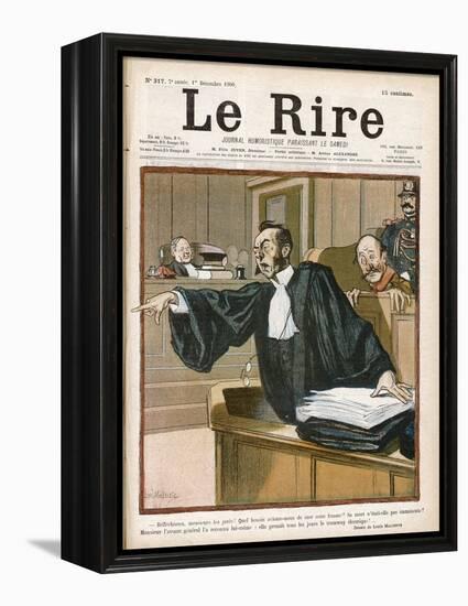 An Advocate in Full Swing in the Courtroom-Louis Malteste-Framed Premier Image Canvas