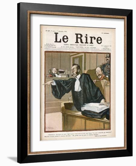 An Advocate in Full Swing in the Courtroom-Louis Malteste-Framed Photographic Print